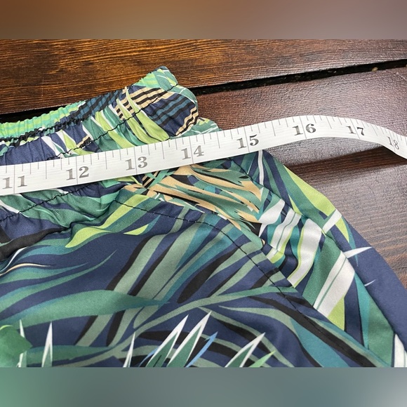 Men’s Size Medium Swim Trunks Board Shorts Not Lined Floral Palm Drawstring - Picture 6 of 11